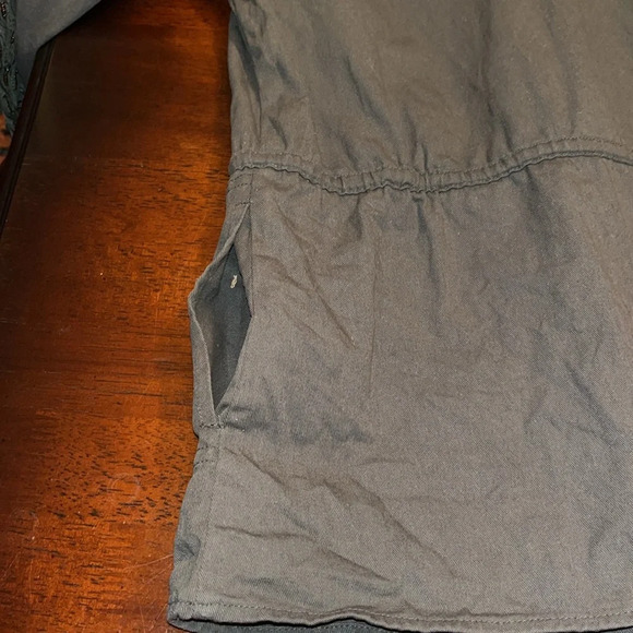 LOVE SAM Olive Green snap front jacket drawstring waist 100% cotton size medium - Picture 11 of 14